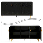 Elegante credenza in legno di metà secolo con tre ripiani interni
