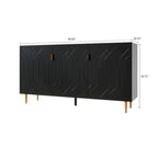 Elegante credenza in legno di metà secolo con tre ripiani interni
