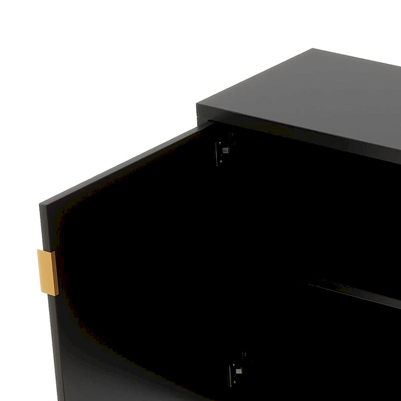 Elegante credenza in legno di metà secolo con tre ripiani interni
