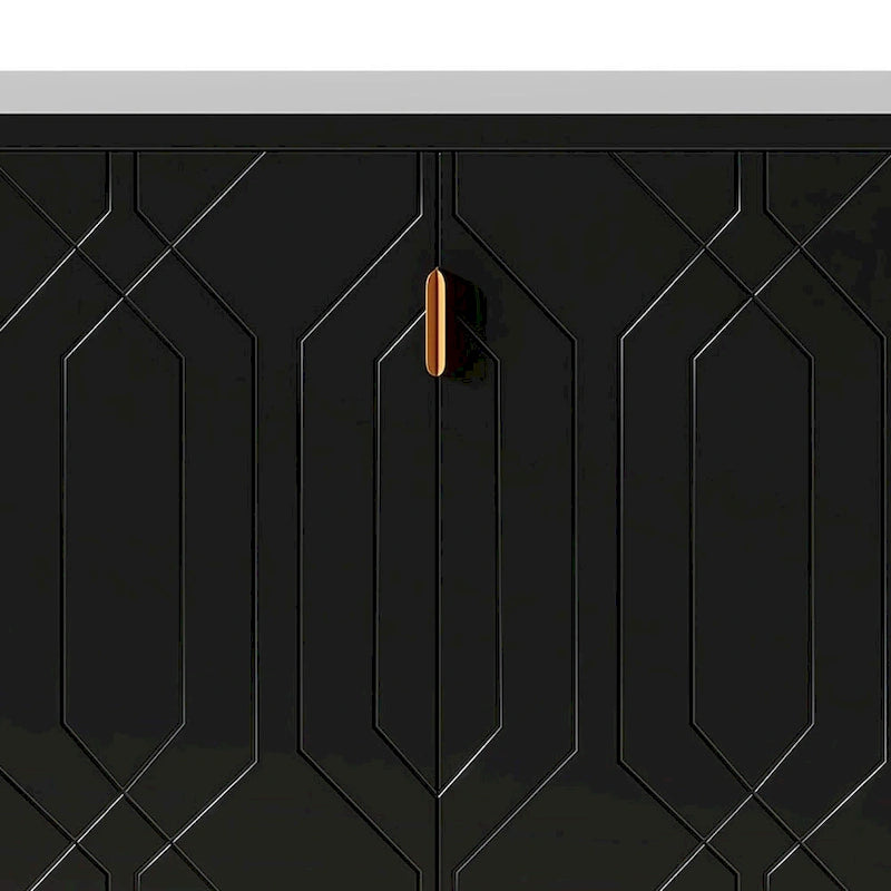 Elegante credenza in legno di metà secolo con tre ripiani interni