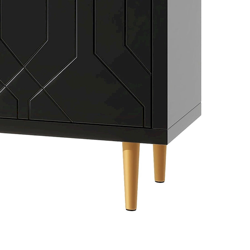 Elegante credenza in legno di metà secolo con tre ripiani interni