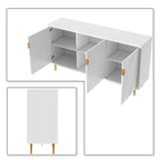 Elegante credenza in legno di metà secolo con tre ripiani interni