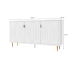 Elegante credenza in legno di metà secolo con tre ripiani interni