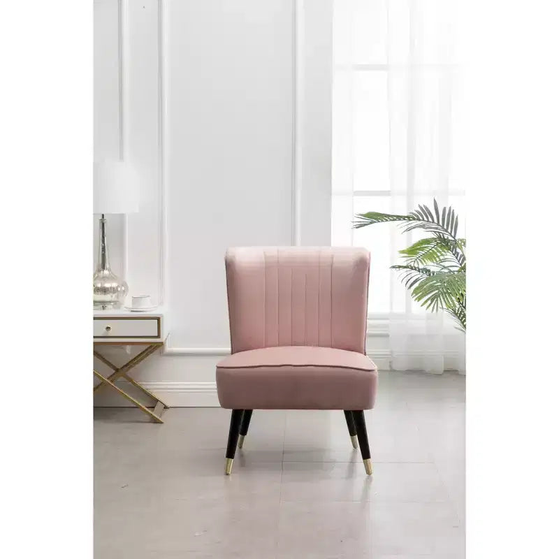 Sedia da Divano Accento Contemporanea Roundhill Furniture Elon in Velluto, Rosa