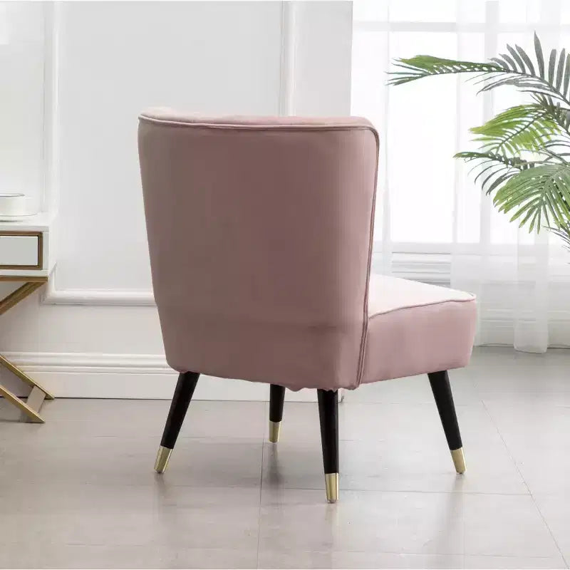 Sedia da Divano Accento Contemporanea Roundhill Furniture Elon in Velluto, Rosa