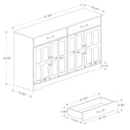 Credenza/Madia per Fattoria con 2 Cassetti e 4 Ante