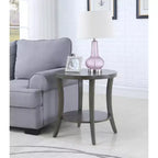 Tavolino ovale con ripiano contemporaneo Roundhill Furniture Perth, grigio
