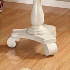 Tavolino rotondo con piedistallo in legno Rene bianco