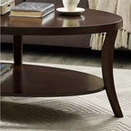 Tavolino da caffè ovale contemporaneo Perth Roundhill Furniture con ripiano, Espresso