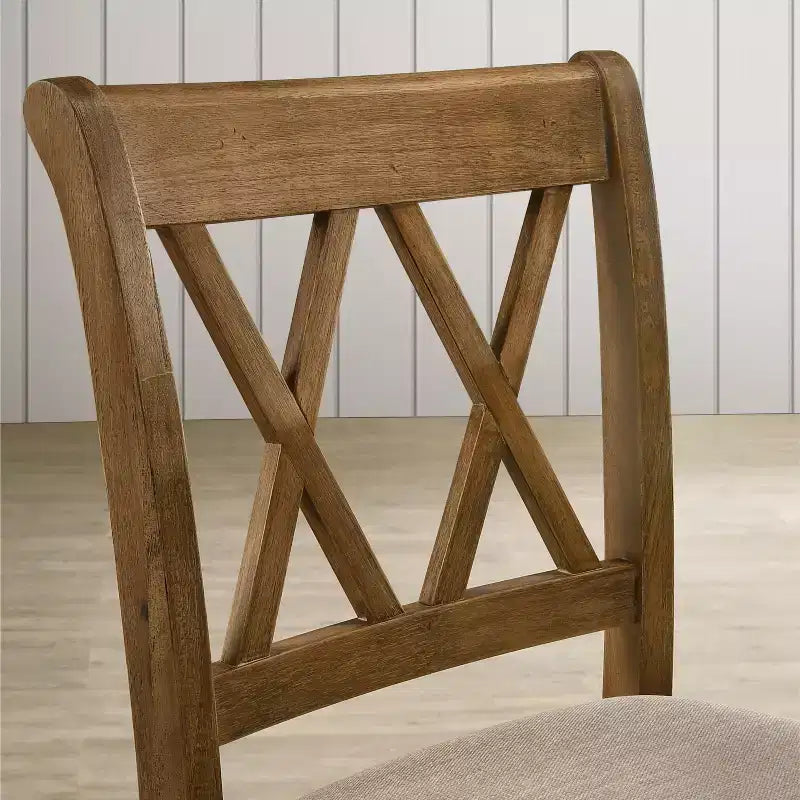 Sedie da pranzo Roundhill Furniture Windvale rivestite in tessuto, altezza bancone, set da 2