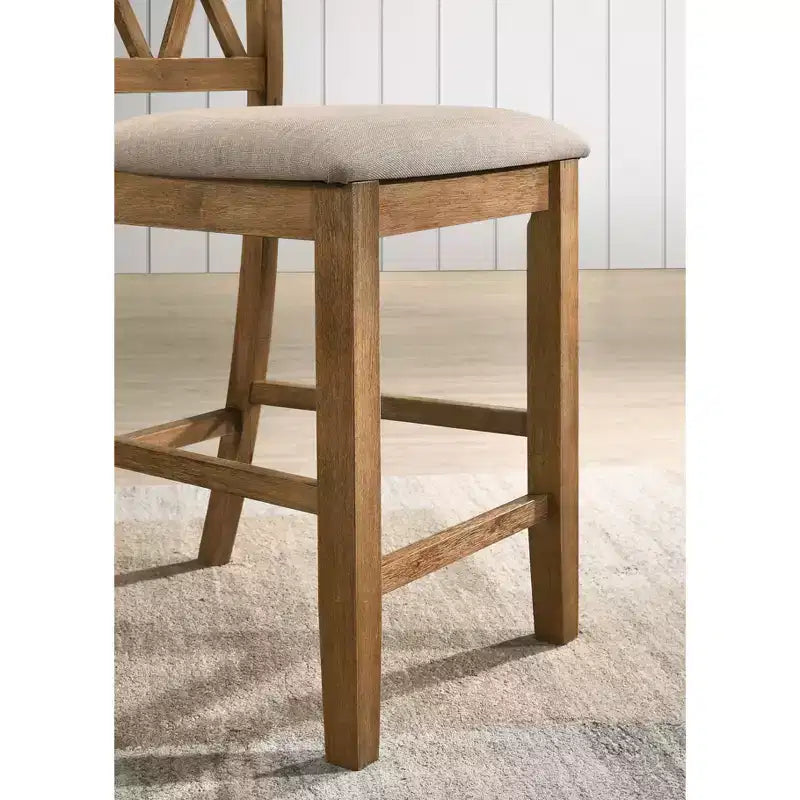 Sedie da pranzo Roundhill Furniture Windvale rivestite in tessuto, altezza bancone, set da 2