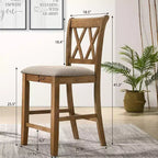 Sedie da pranzo Roundhill Furniture Windvale rivestite in tessuto, altezza bancone, set da 2
