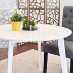 Tavolo da pranzo rotondo contemporaneo Roundhill Furniture Roma, bianco