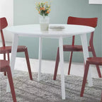 Tavolo da pranzo rotondo contemporaneo Roundhill Furniture Roma, bianco