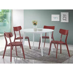 Tavolo da pranzo rotondo contemporaneo Roundhill Furniture Roma, bianco