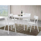 Tavolo da pranzo rotondo contemporaneo Roundhill Furniture Roma, bianco