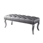 Panca imbottita in ecopelle trapuntata Decor Maxem di Roundhill Furniture con finiture borchiate