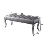 Panca imbottita in ecopelle trapuntata Decor Maxem di Roundhill Furniture con finiture borchiate