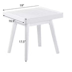 Panca a doghe in legno massello Larwich di Roundhill Furniture, 19 pollici di lunghezza, bianco
