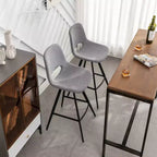 Sgabelli da Bar in Tessuto Roundhill Furniture Porth, 71,7 cm, Grigio, Set da 2