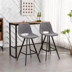 Sgabelli da Bar in Tessuto Roundhill Furniture Porth, 71,7 cm, Grigio, Set da 2