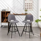Sgabelli da Bar in Tessuto Roundhill Furniture Porth, 71,7 cm, Grigio, Set da 2