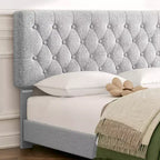 HYLEORY Struttura Letto Queen con Contenitore con 4 Cassetti e Testiera, Letto a Piattaforma Imbottito