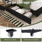 HYLEORY Struttura Letto Queen con Contenitore con 4 Cassetti e Testiera, Letto a Piattaforma Imbottito