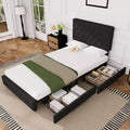 HYLEORY Struttura Letto Queen con Contenitore con 4 Cassetti e Testiera, Letto a Piattaforma Imbottito