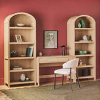 Saracina Home Scrivania moderna a 3 pezzi con 2 librerie aperte ad arco