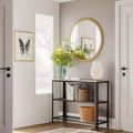VASAGLE 40 Industrial Console Table, 3 Tier Entryway Table with Storage Shelf, Narrow Sofa Table