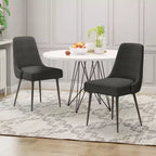 GDFStudio Ancona Sedie da Pranzo Moderne Imbottite con Schienale Curvo e Gambe in Metallo (Set da 2)