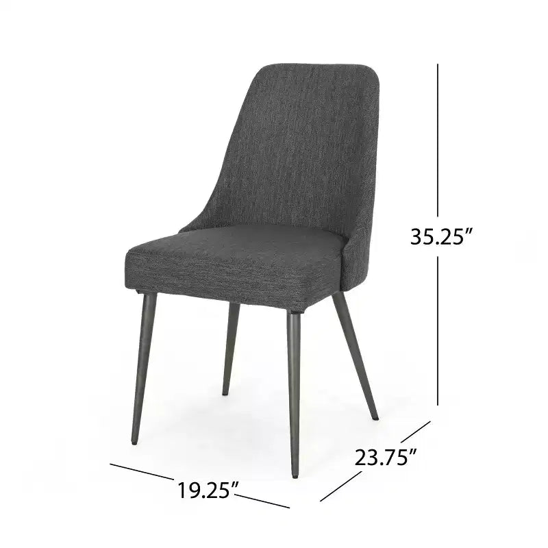 GDFStudio Ancona Sedie da Pranzo Moderne Imbottite con Schienale Curvo e Gambe in Metallo (Set da 2)