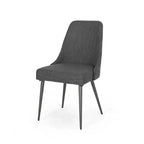 GDFStudio Ancona Sedie da Pranzo Moderne Imbottite con Schienale Curvo e Gambe in Metallo (Set da 2)