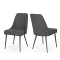 GDFStudio Ancona Modern Upholstered Dining Chairs with Curved Backrest and Metal Legs (Set of 2)