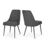 GDFStudio Ancona Modern Upholstered Dining Chairs with Curved Backrest and Metal Legs (Set of 2)