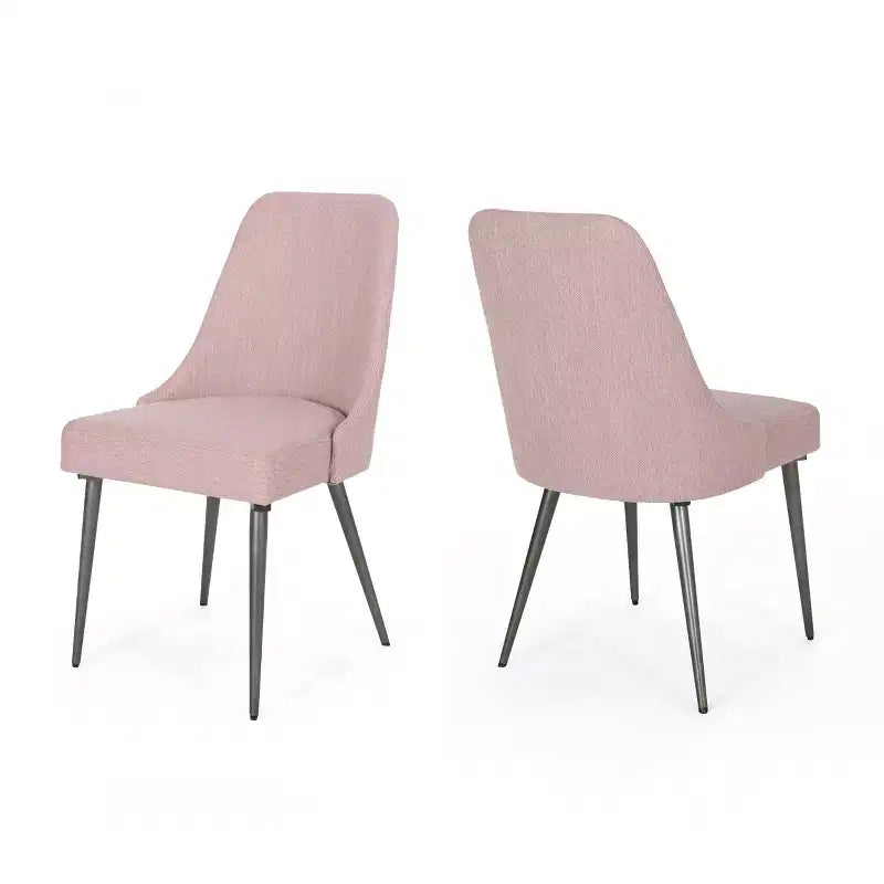 GDFStudio Ancona Sedie da Pranzo Moderne Imbottite con Schienale Curvo e Gambe in Metallo (Set da 2)