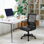 Sedia da ufficio ergonomica regolabile in rete con supporto lombare e girevole a 360°