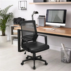 Sedia da ufficio ergonomica regolabile in rete con supporto lombare e girevole a 360°