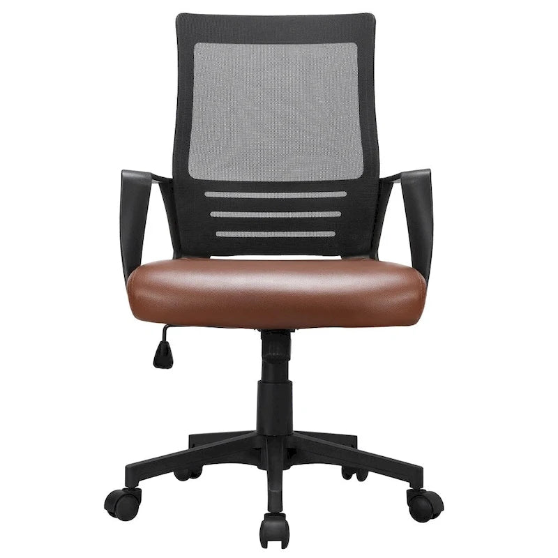 Sedia da ufficio ergonomica regolabile in rete con supporto lombare e girevole a 360°