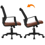 Sedia da ufficio ergonomica regolabile in rete con supporto lombare e girevole a 360°