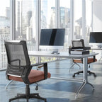 Sedia da ufficio ergonomica regolabile in rete con supporto lombare e girevole a 360°