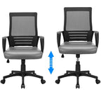 Sedia da ufficio ergonomica regolabile in rete con supporto lombare e girevole a 360°
