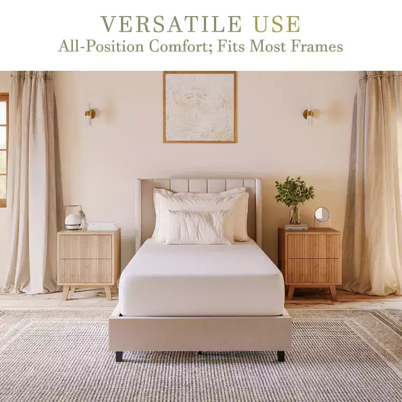 Merrick Lane Materasso in memory foam in scatola a 4 strati, schiuma infusa al tè verde, schiuma a circolazione d'aria, gel rinfrescante, schiuma certificata CertiPUR-US
