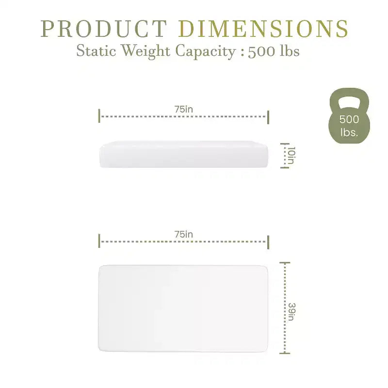 Merrick Lane Materasso in memory foam in scatola a 4 strati, schiuma infusa al tè verde, schiuma a circolazione d'aria, gel rinfrescante, schiuma certificata CertiPUR-US