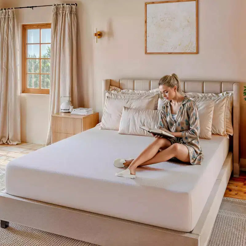 Merrick Lane Materasso in memory foam in scatola a 4 strati, schiuma infusa al tè verde, schiuma a circolazione d'aria, gel rinfrescante, schiuma certificata CertiPUR-US