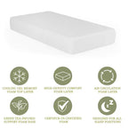 Merrick Lane Materasso in memory foam in scatola a 4 strati, schiuma infusa al tè verde, schiuma a circolazione d'aria, gel rinfrescante, schiuma certificata CertiPUR-US