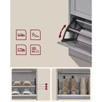 VASAGLE Scarpiera con 3 Cassetti a Ribalta, Mobile Scarpiera, Divisori Regolabili e Rimovibili, 24 x 60 x 108 cm