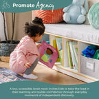 Angolo Lettura per Bambini EdQ di Guidecraft - Bianco: Panca Contenitore/Libreria per Bambini con Scomparti e Cesti