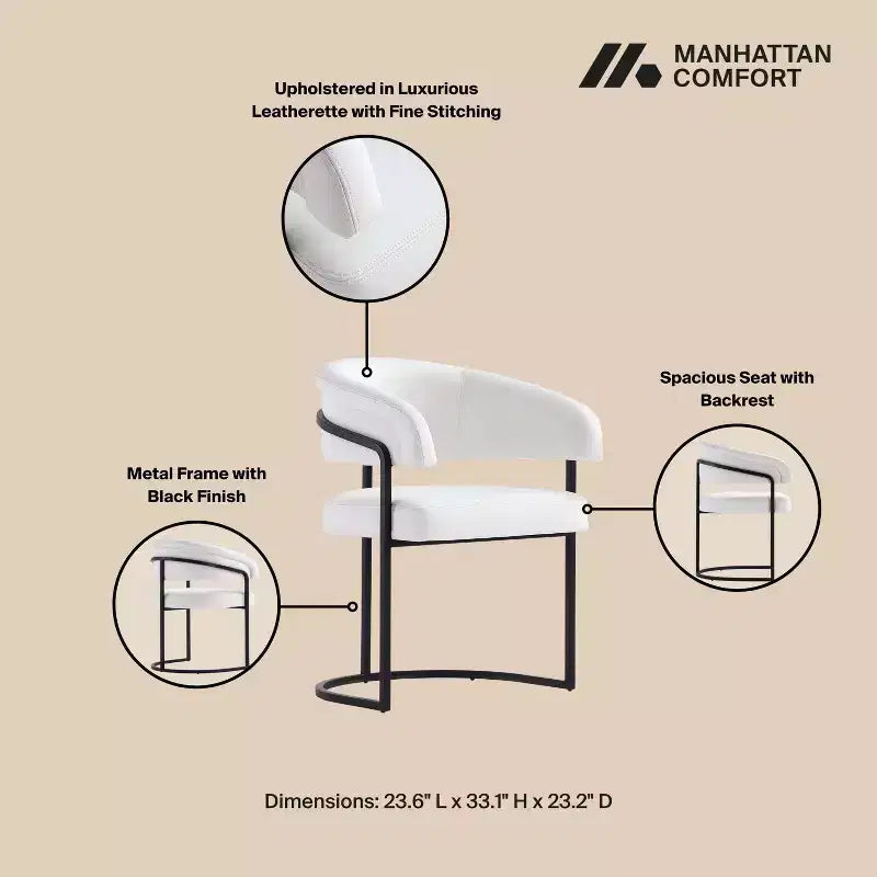 Sedia da pranzo moderna imbottita in similpelle Augusta Manhattan Comfort